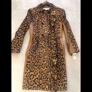 Valentino Calf Leather Leopard fur Coat